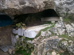 Inside the cave of Hillel Hazaken in the mountains of meron. 
